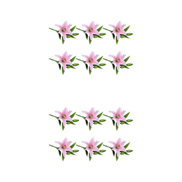 kurtrusly 6 Pcs Lys Artificiels Fleurs Simulation Longue Durée Vives Décoratives Maison Salon Fausses Fleurs Roses 2ensemble