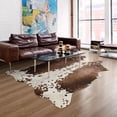 thumbnail image 4 of HOMORE Cowhide Rug, Cute Cow Print Rug for Living Room Faux Cow Hide Animal Print Carpet for Bedroom Office Table,4.6'x5.2',Brown, 4 of 7