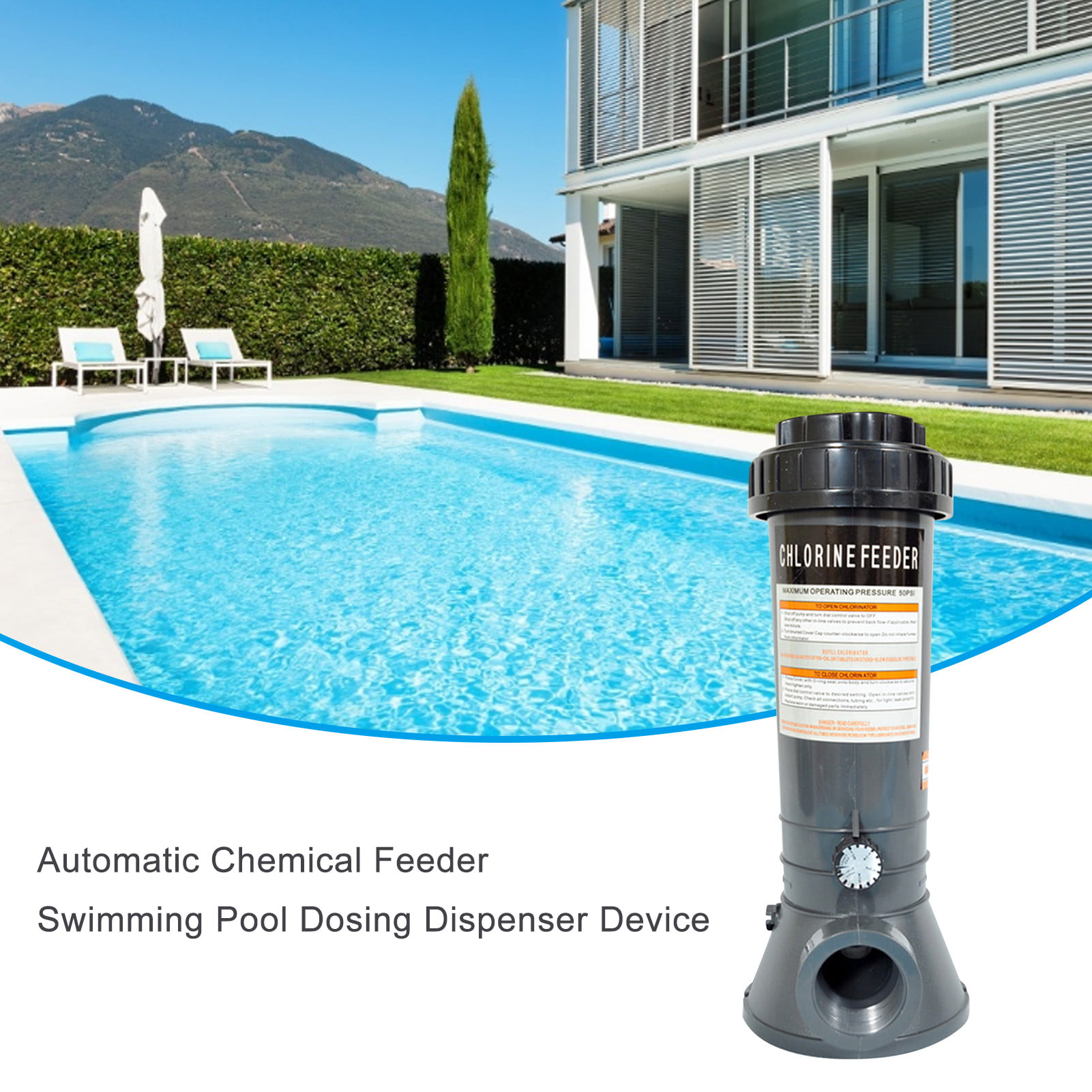 Rainbow Chlorine/Bromine Pool Dosing Chemical Feeder for all Swimming Pools