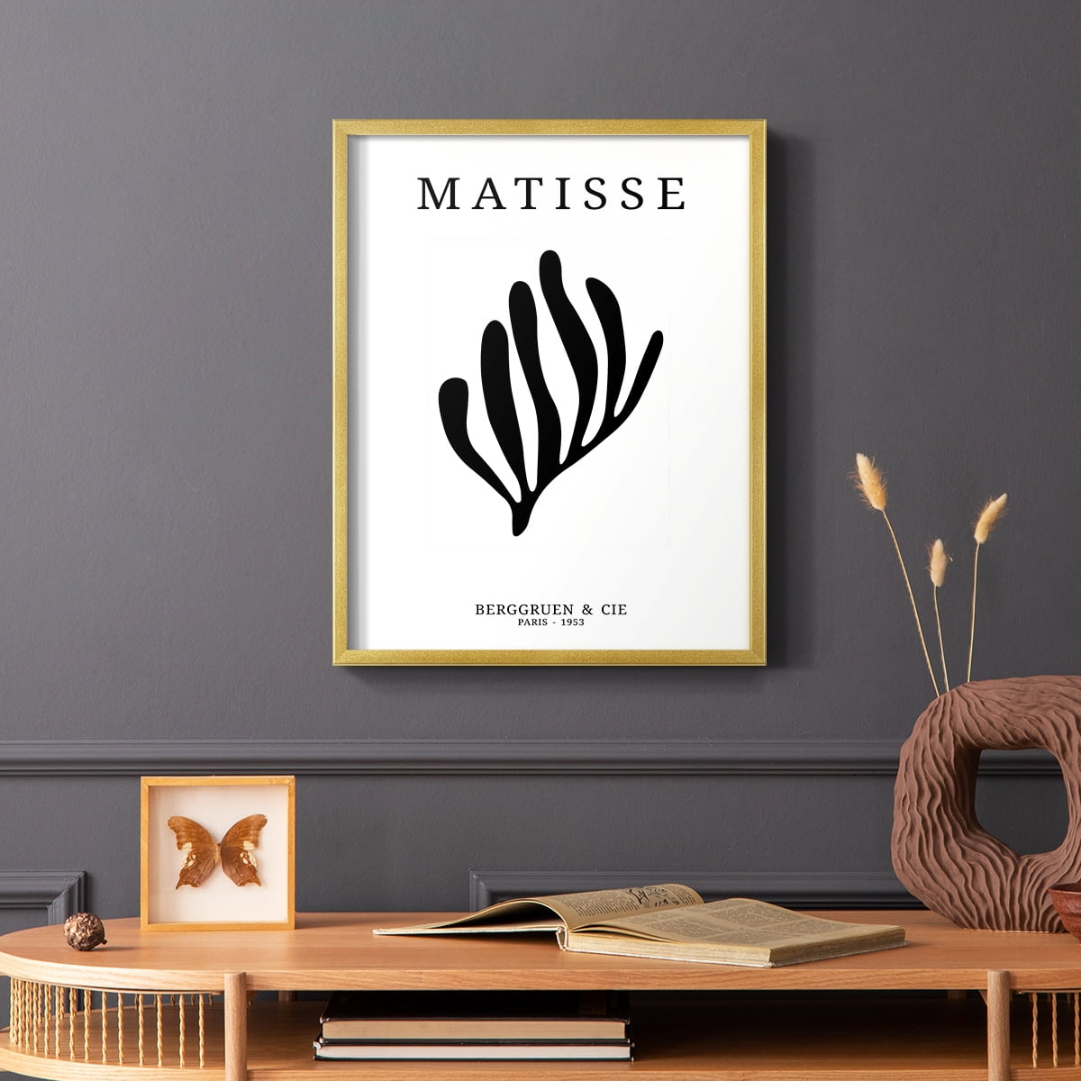 Matisse CDXIV in Gold Solid Wood Framed Print No Nail Hanging