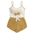 thumbnail image 4 of Pajamas for Women Set Cherry Embroidered Soft Sleeveless Tank Top and Shorts Two Piece Outfit, 4 of 4
