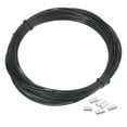 thumbnail image 1 of Uxcell 1/32" Wire Rope Vinyl Coated 33ft Steel Wire Cable with Crimping Sleeve Black, 1 of 7