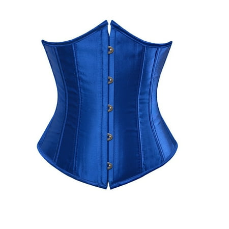 Canrulo Women s Satin Lace Up Boned Lingerie Bridal Underbust Corset Top Low Back