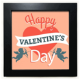 thumbnail image 1 of Feliz dia de San Valentin corazon Angel Mesa de pared con marco cuadrado negro, 1 of 4
