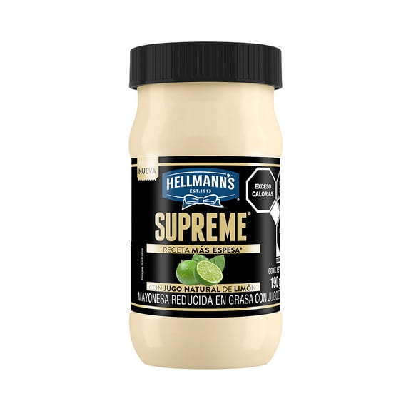 Mayonesa Hellmann's Supreme reducida en grasa con jugo de limón 190 g