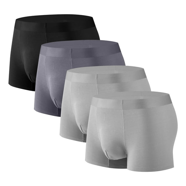 Weiqiqre Mens Boxers Comfortable Modal, Breathable Stretch Pouch Boxer Briefs for Men 4 Pack