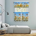 thumbnail image 6 of Summer Sunflower Floral Kitchen Curtains Valances and Tiers Set of 3 Butterfly Plant Oil Painting Tier Curtains and Valance with Rod Pocket for Small Windows, 27.5"x24", 6 of 9