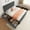 Grey, variant on King Size Bed Frame with 4 Storage Drawers, Faux Leather Upholstered Platform Bed, Adjustable Headboard, White