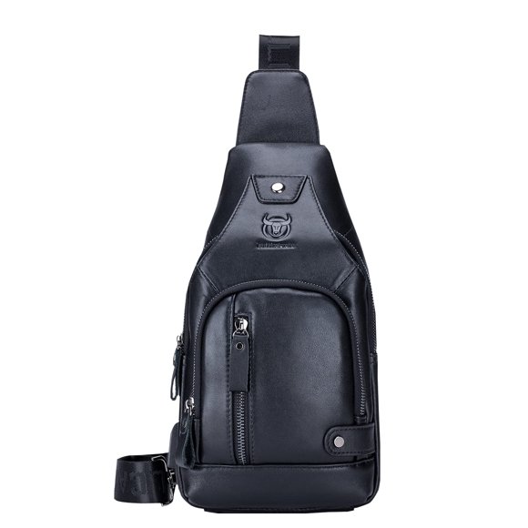 Bolso bandolera LUKZIJAES de piel auténtica para hombre, viajes al aire libre