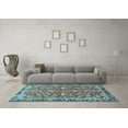 thumbnail image 3 of Ahgly Company Indoor Round Persian Light Blue Traditional Area Rugs, 4' Round, 3 of 4