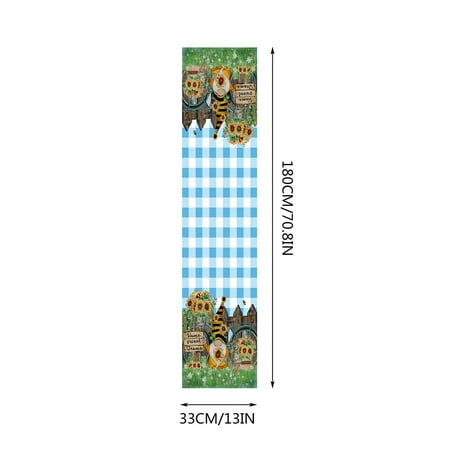 

Home Decor Summer Flowers Gnome Sunflower Cotton Linen Decorative Table Runner