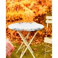 thumbnail image 5 of Round Fitted Tablecloths Autumn Thanksgiving Pumpkin Leaves Waterproof Table Cover for Kitchen Dining Party Decor Country Floral on White,45"-54", 5 of 6