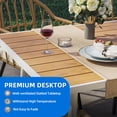 thumbnail image 3 of Dextrus Patio Furniture Wicker Outdoor Bistro Set, All-Weather Rattan Conversation Loveseat Sofa Chairs and Rectangle Table with Umbrella Hole - Beige, 3 of 13