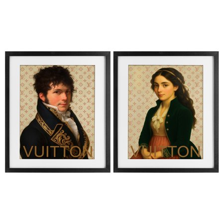 Stupell Industries Glam Fashion Models in Spring 2 Piece Black Framed Print Under Glass Set, design by Grotto Studios