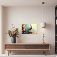 thumbnail image 2 of ZHONGYUTONG Peacock Canvas Wall Art Peacock Pictures Wall Decor Elegant Animals Painting Print Modern Artwork for Living Room Decor Framed (28.00" x 42.00"), 2 of 5