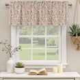 thumbnail image 3 of Brown Flowers Valances for Windows, Vintage Farmhouse Floral Leaves Vines Light Filtering Kitchen Curtains, Rod Pocket Window Valance Curtains for Living Room Bedroom, 60" W x 18" L, 2 Panels, 3 of 9
