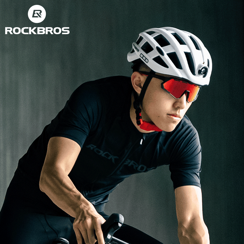 ROCKBROS Bicycle Helmet Multi-functional Head Light 4-sided Lighting Safety Riding/Working Helmet