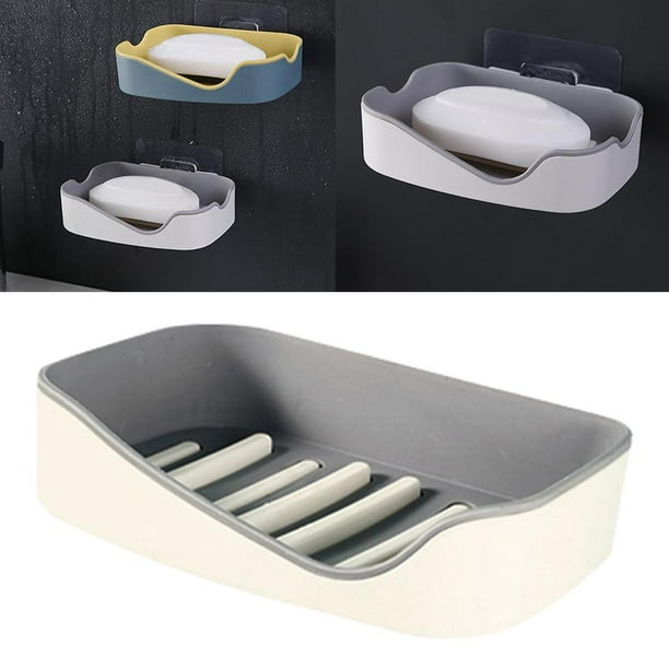 Jabonera Adhesiva Para Ducha - Pack 2 Unidades Con Tapa (blanco)