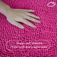 thumbnail image 4 of Bathroom Rugs Sets 2 Piece, Ultra Soft Absorbent Bath mat Chenille Bathroom Rug, Antiskid Bath mats Washable Bathroom mat (20x32 inch + 16x24 inch) Rose red, 4 of 6