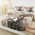 thumbnail image 3 of Manfei Kawaii Highland Cattle Queen Sheet Sets,Western Country Farm Flat Sheet,Pink Flower Floral Queen Fitted Sheet For Teens,Luxury Bedroom Decor,4 Pieces, 3 of 7
