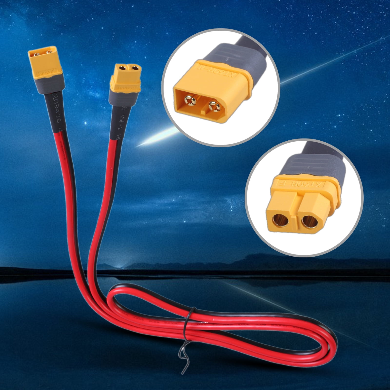 Male to Female Connectors with 12AWG Silicone Wire Extension Cable for RCs FPV