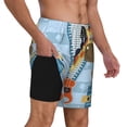 thumbnail image 3 of Gaeub Giraffe Come Out From Zipper Mens Swim Trunks Stretch Beach Shorts Quick Dry for Men Swim Shorts Swimwear with Pockets- X-Large, 3 of 9