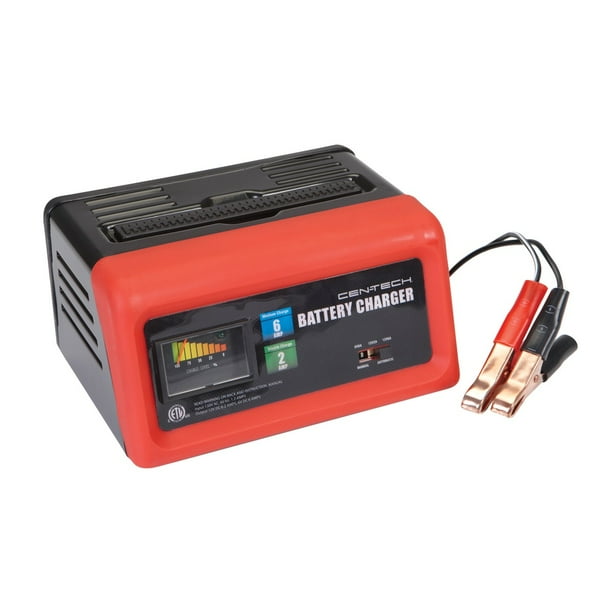 CenTech Manual Charger 6/12V 2/6 Amp 61/2 ft. Long Battery Cables