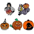 thumbnail image 4 of 5pcs Halloween Pumpkin Brooch Scissors Hands Edward Beetlejuice Drop Oil Metal Badge with Accessories Manufacturers in Stock, 4 of 5
