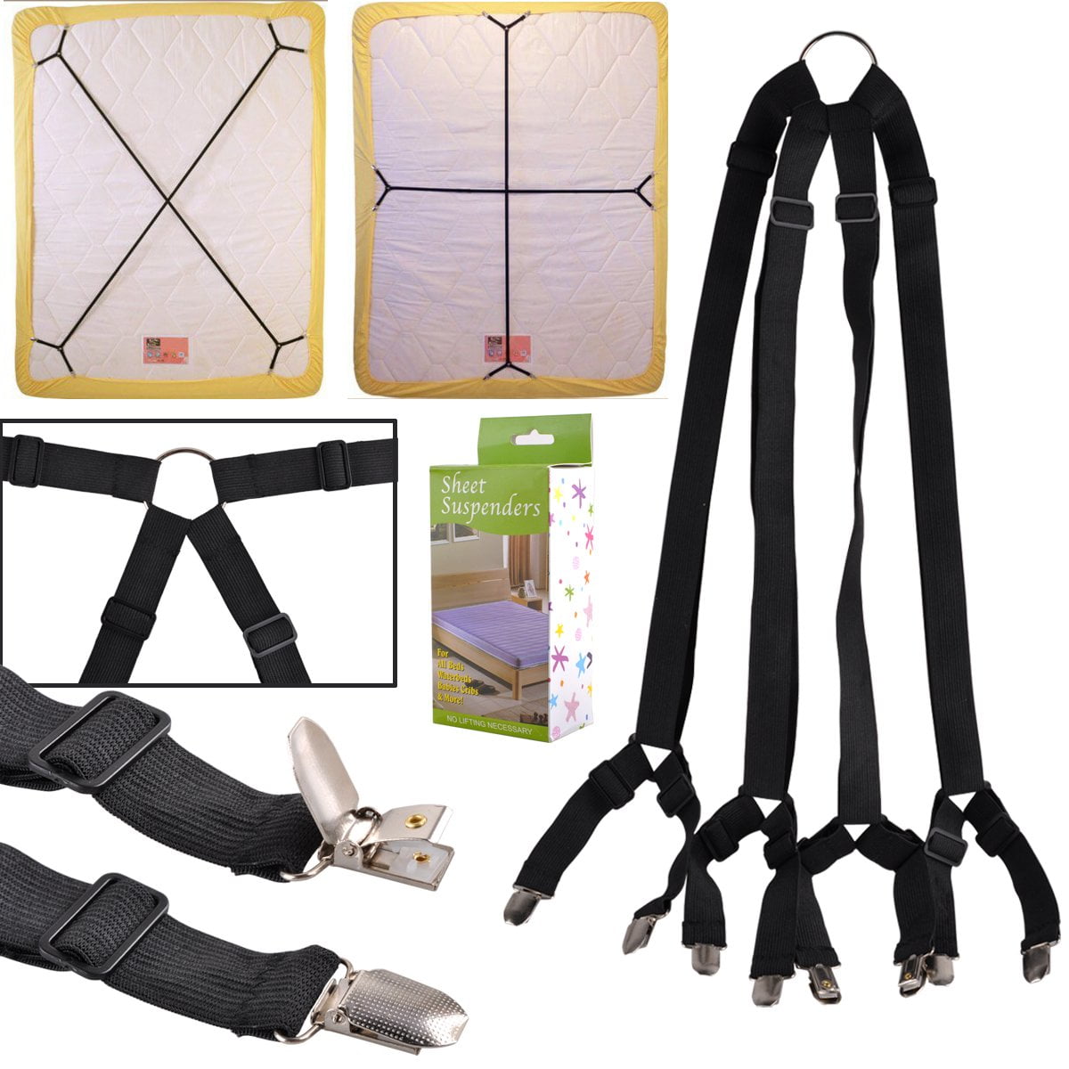 CRISSCROSS SHEET GRIPPERS STRAPS FASTENERS HOLD GRIPS ELASTIC CLIPS GRIPPER