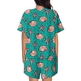 thumbnail image 3 of Bixox Women's Starfish and Shell Printed Pajama Set 2 Piece Lounge Set Top and Shorts Soft Pajamas, Shorts with Pockets, 3 of 7