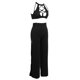 thumbnail image 4 of Dos piezas Mujeres atractivas 2 piezas trajes de cuello alto sin mangas ahuecar alta Split Clubwear mameluco negro Chicuu Dos piezas, 4 of 5
