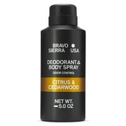 Bravo Sierra Deodorant Body Spray for Men, Citrus & Cedarwood, 5 oz