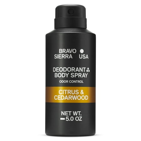 Bravo Sierra Deodorant Body Spray for Men, Citrus & Cedarwood, 5 oz