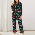 thumbnail image 2 of Honeii Fishing Lure print Women's Pajama Sets Long Sleeve Button Down Sleepwear Nightwear Soft Pjs Lounge Sets-X-Large, 2 of 7