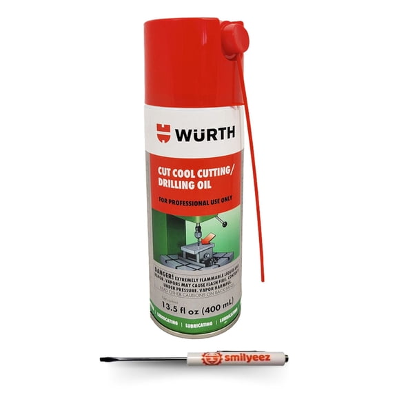 Wurth Cut Cool Cutting and Drilling Oil (13.5 oz) with Smilyeez Pocket Screwdriver