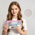 thumbnail image 3 of Zipper Pouch Document Folder, Waterproof Zip File Bag for Office Organization, Pencil Pouch for Makeup Supplies, Clear Document Organizer for Receipts and Papers, 8.35x4.72 Inch, 3 of 4