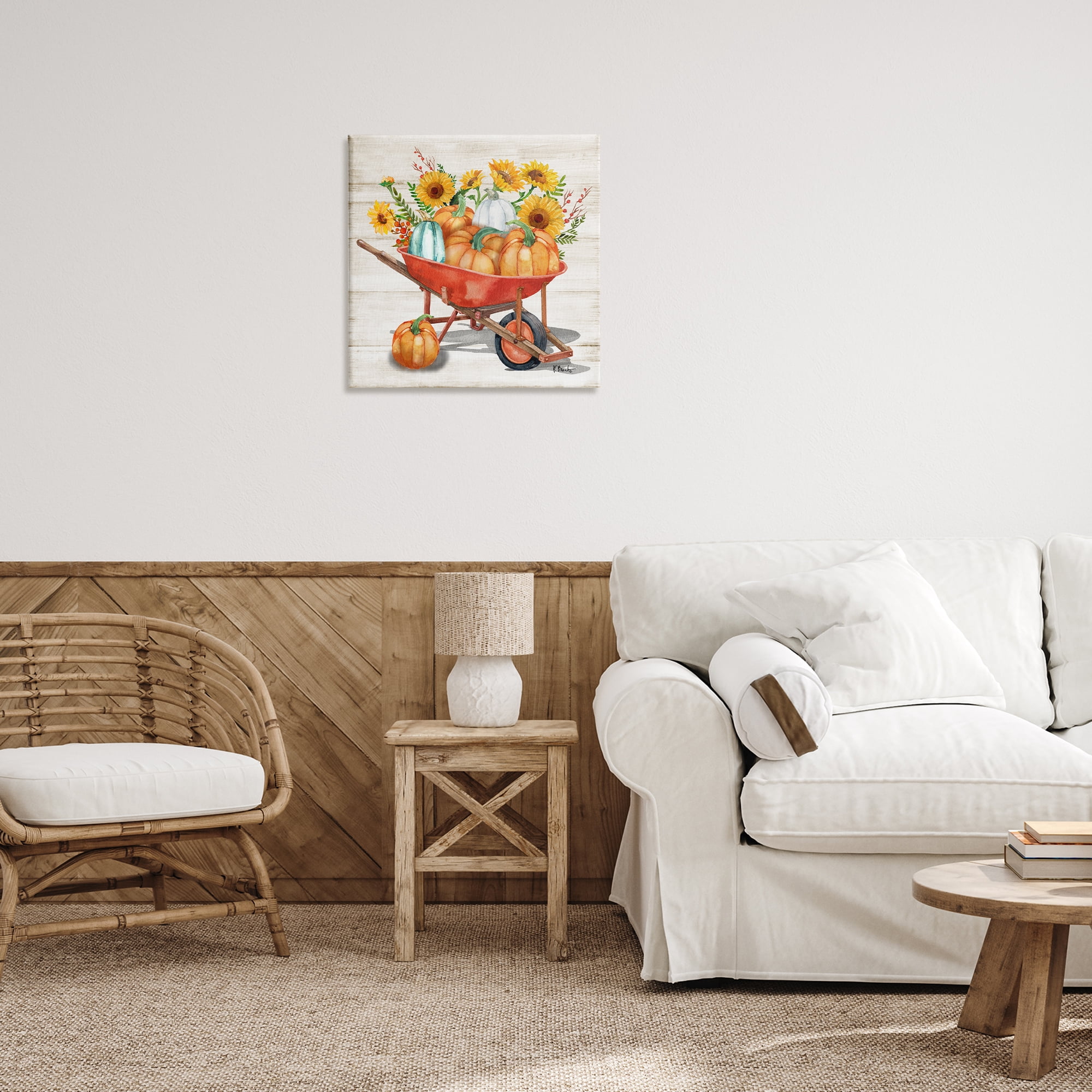 Stupell Industries Rustic Harvest Wagon Botanical & Floral Painting Gallery Wrapped Canvas Art Prints Wall Art, 24 x 24