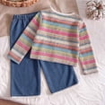 thumbnail image 6 of mgoYE Toddler Girl Clothes Fall Winter Outfits 6 9 12 18 Months 2T 3T Floral Sweatshirt and Jean Pants Set 2 Piece, 6 of 8