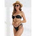 thumbnail image 4 of DARING DIVA Women's Metal Ring Bandeau Bikini Set X-Large Black, 4 of 6