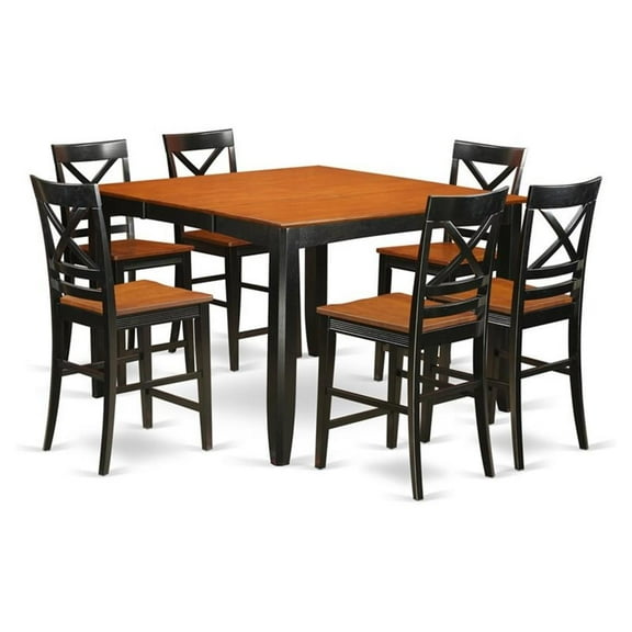 Pemberly Row 9-piece Wood Dining Room Set in Black & Cherry