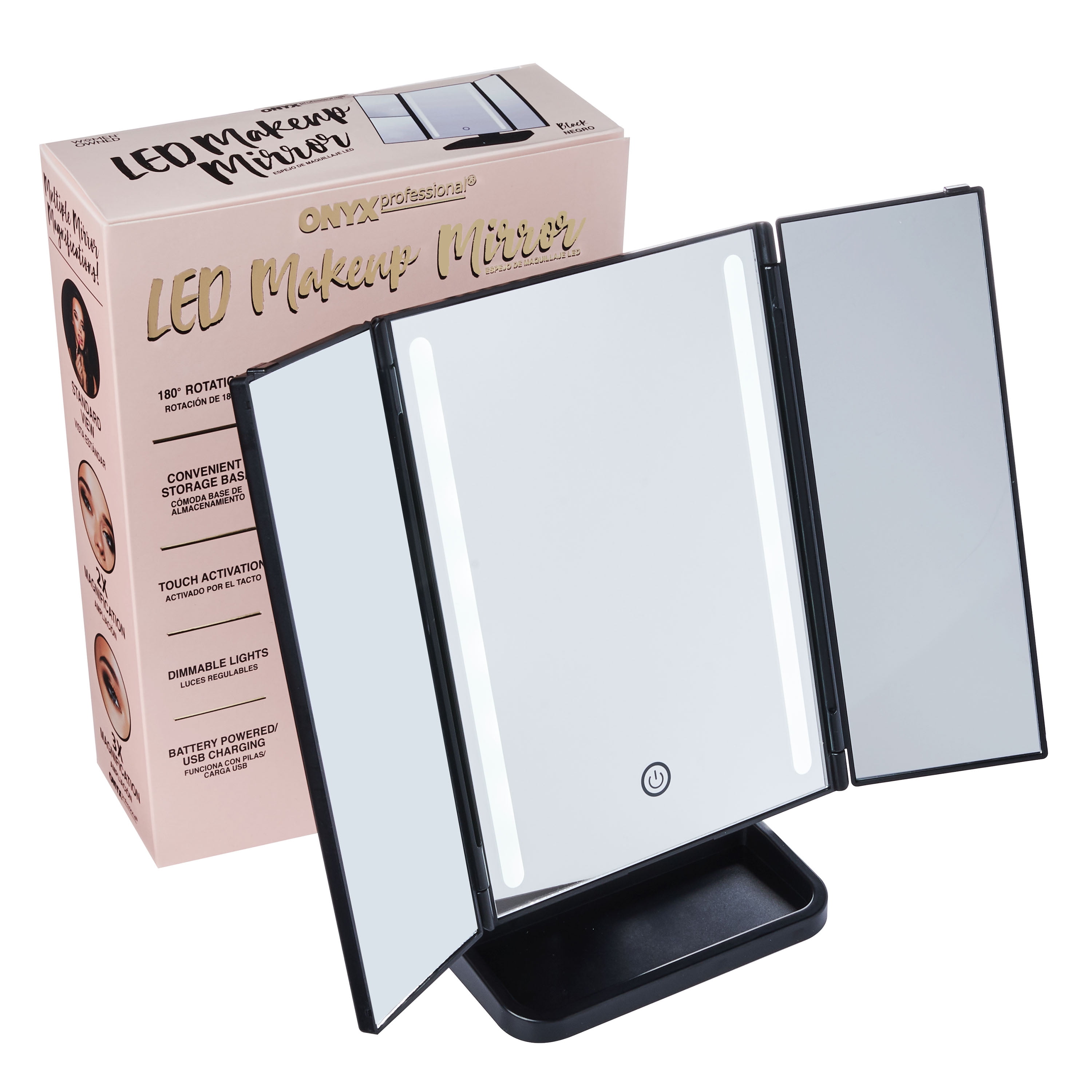 Onyx Professional Led Mirror With In, Professional Vanity Mirror With Lights