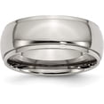 thumbnail image 2 of Chisel Titanium Polished 8.2mm Ridged Edge Band - Ring Size 10.5, 2 of 8