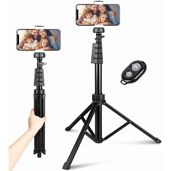 Tripod Selfie Stick Wireless for iPhone SE (2020)/SE (2022) - Monopod Remote Shutter Built-in Self-Portrait Extendable Stand