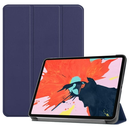 Epicgadget Case for iPad Pro 12.9 3rd gen, Slim Lightweight Smart Case with Auto Sleep/Wake Trifold Stand Cover Case (Support Apple Pencil Charging) for Apple iPad Pro 12.9 Inch 2018 (Navy