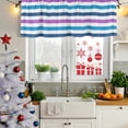 thumbnail image 6 of Blue Purple Striped Valances for Windows, Decorative Rod Pocket Window Valance Curtains, Farmhouse Stripes Simple Art Short Curtain Drapes for Kitchen/Bathroom/Living Room, 2 Panels, 60" W x 18" L, 6 of 8