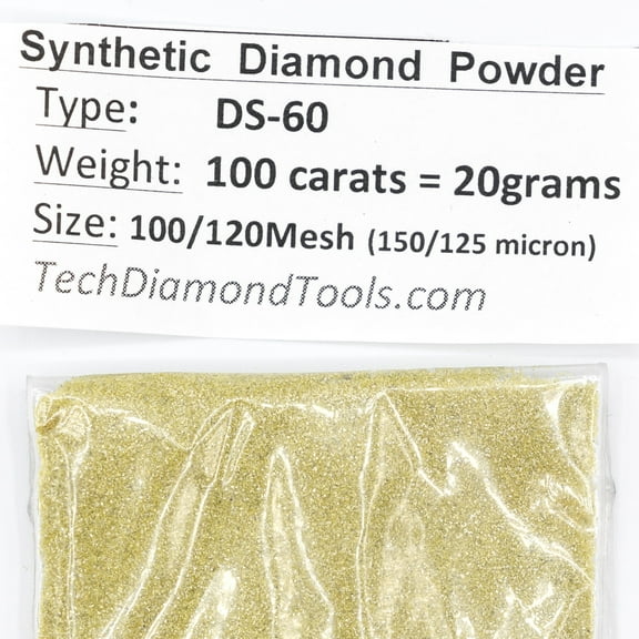 TechDiamondTools Diamond Powder 270/230 mesh 20 Grams = 100 carats'. (100/120 mesh)