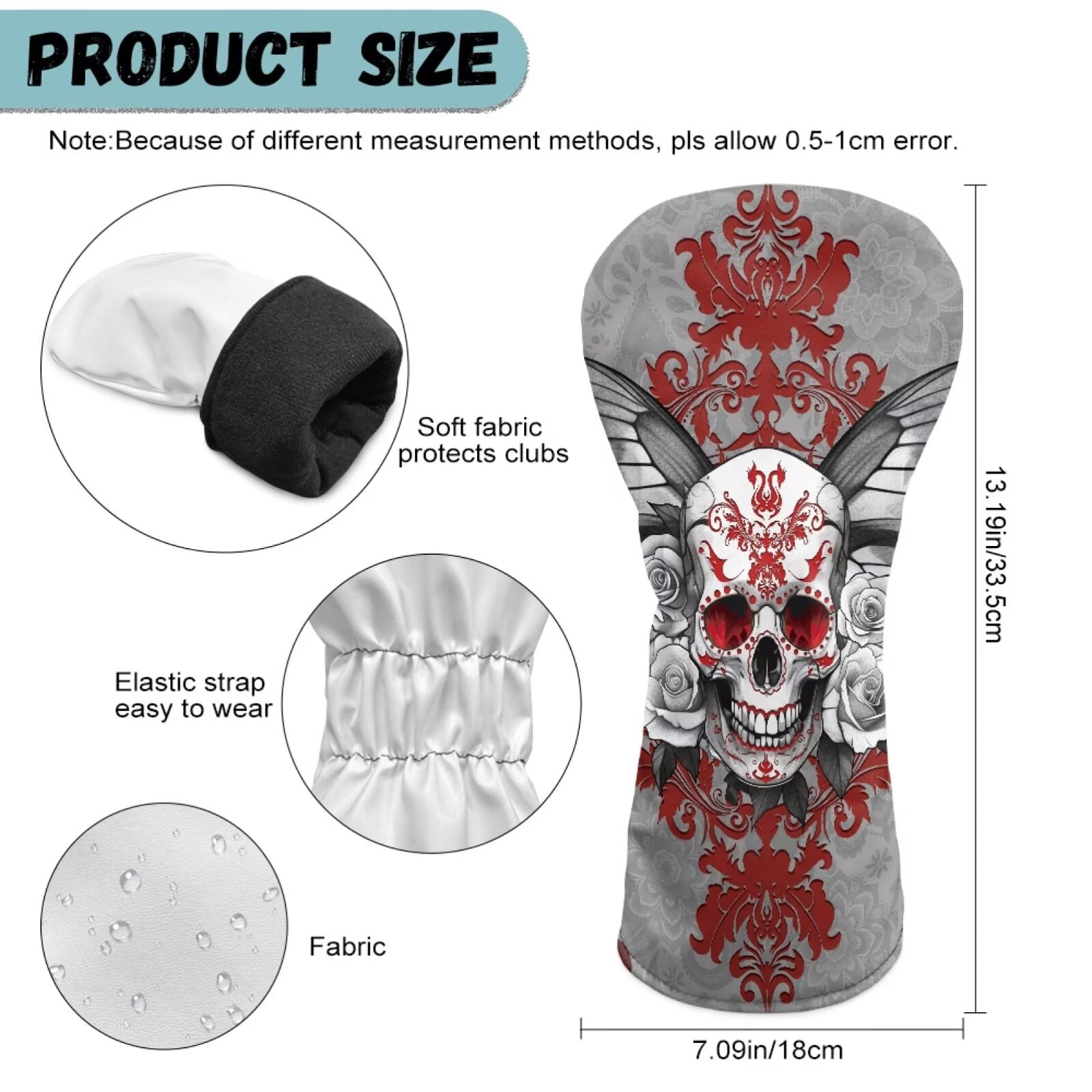 Uorisanigo Golf Club Head Covers, Premium Ethnic Skeleton Golf Club Covers, Funny Driver Headcover, Hybrid Headcover, Fairway Wood Head Cover, Accessory for Women Men