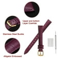 thumbnail image 4 of Uxcell Leather Watch Bands 22mm Classical Embossed Replacement Strap Elegant Vintage Watchband, Purple Gold, 4 of 6