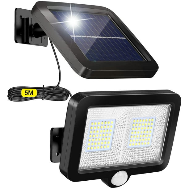 Lampe Solaire Exterieur, Projecteur LED Exterieur Detecteur de  Mouveme，Applique murale à capteur de corps solaire de type Split，Éclairage  de garage 