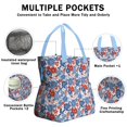 thumbnail image 3 of Pioneer Flower Floral Print Pattern Drawstring Lunch Bag Women - Drawstring Lunch Bag Insulated for Work Office - Stain-Resistant Large Lunchbags for Women with Multi-Pockets, 3 of 6